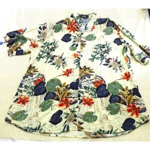 Tropical Floral Button-Up Shirt Jogal XXXL Short Sleeve